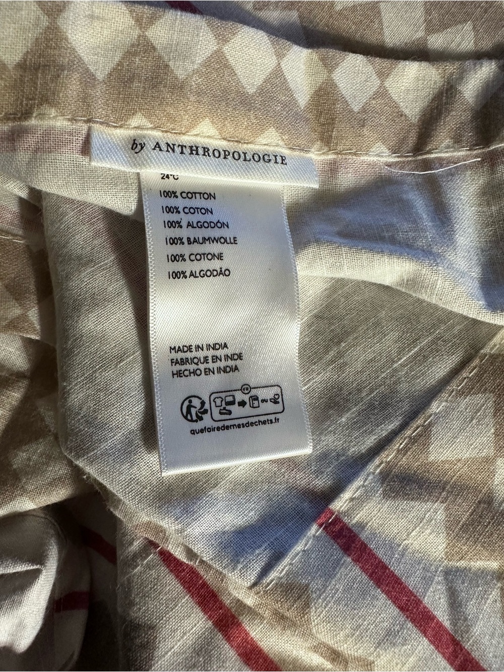 Anthropologie Harper Cotton Printed Stripe Curtain Single Panel NWOT 50”x96” - Picture 4 of 4
